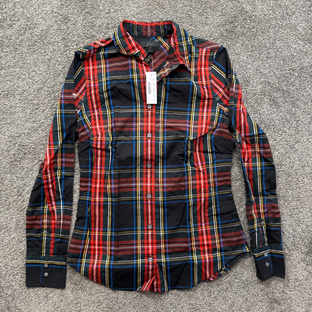 J.Crew Womens Slim Fit Plaid Button Down Shirt K3726 Multi Color Size 0 NWT